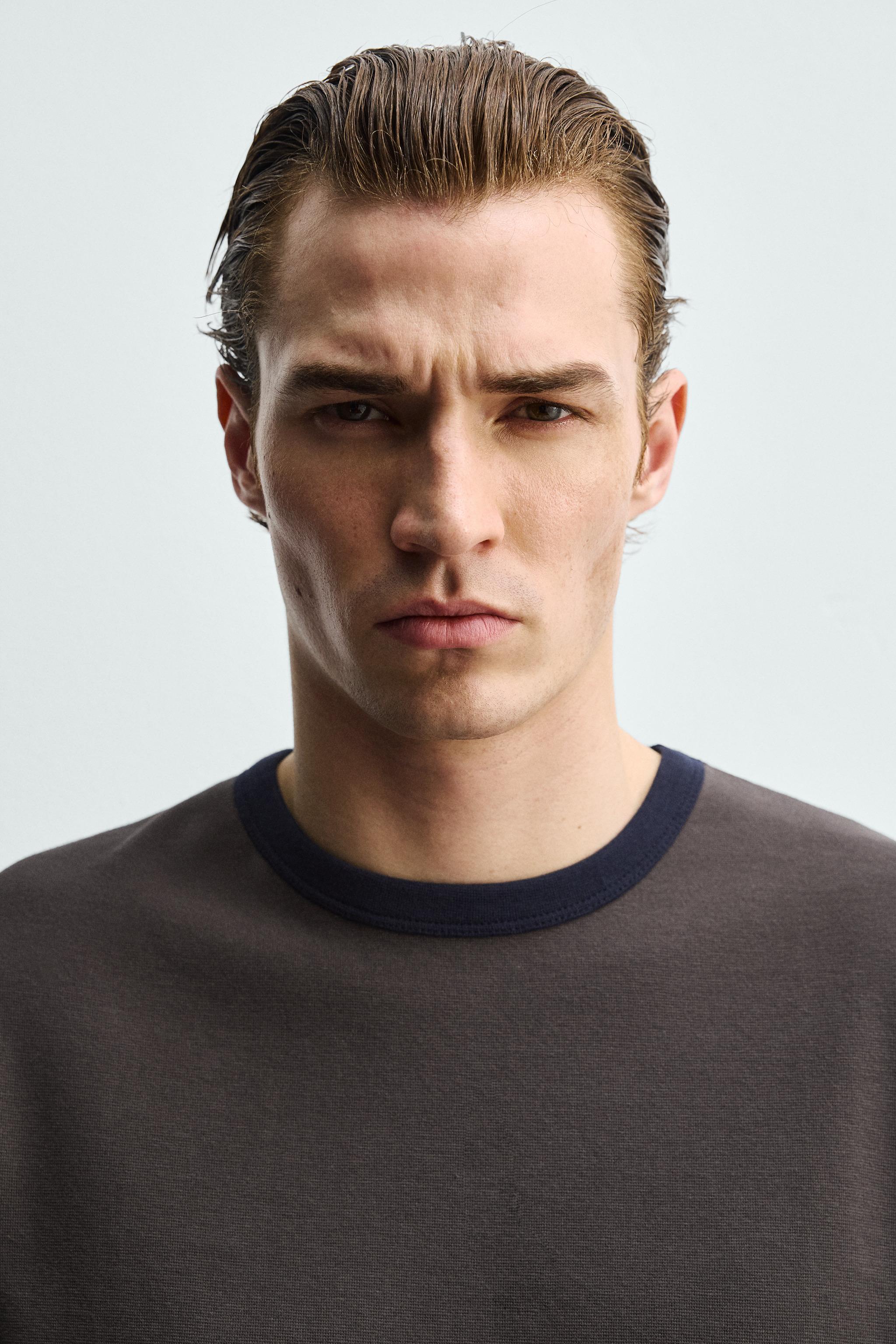 BASIC CONTRAST RIB T-SHIRT